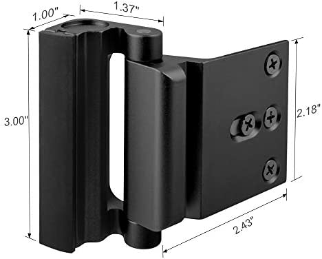 Home Security Door Lock Reinforcement - Upgraded Childproof Safety Door Locks Defender Easy Open with 3" Stop Withstand 800 lbs for Inward Swinging Door, Night Lock Deadbolt Guard Defend Your Home 1PC