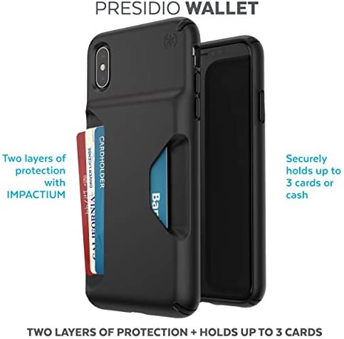 Speck Products Presidio Wallet iPhone Xs Max Case, Black/Black