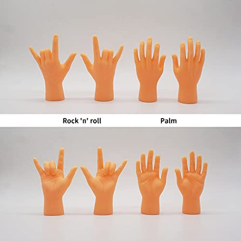 AQKILO Tiny Hands Miniature Finger Puppets with Left & Right Hand, Party Favors, Educational, TIK Tok Toys, 8 Pieces (4 Mixed Style )