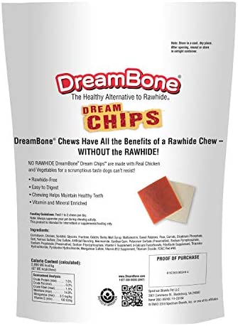 DreamBone DreamChips With Real Chicken 12 Count, Rawhide-Free Chews For Dogs