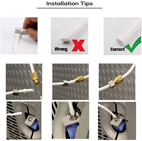 PureSec IMK01 Ice Maker Water Line Kit 3/8"&1/4" Fridge Water Line Connection DIY Kit for Connecting Reverse Osmosis Water Filtration System to Refrigerator/Ice Maker