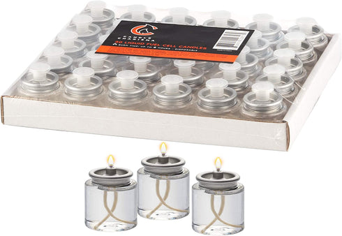 30 Liquid Oil Candle Tea Light Fuel Cells Paraffin Wax Candles 8 Hour Extended Burn Time Dripless Smokeless
