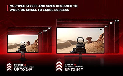HipShotDot D-Series Pro Pack - Reusable Transparent Aim Sight Assist TV Decals - Gaming Television or Monitor Decal for FPS Video Games Compatible with PC, Xbox & Playstation (1.0 Red)