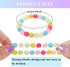 BGSHEMNI 6 Pieces Princess Bracelets,Rainbow Stretchy Bead Bracelets Pink Love Bracelet,Girls Costume Jewelry Set