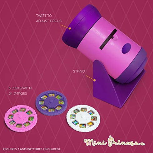 Mini Princess Fairy Tales Light Projector | Girls Toy Flashlight for Kids and Toddlers | 24 Images on 3 Discs