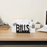 MyGift Black Acrylic Mail Organizer Desktop Letters and Bills Holder with Cutout Bills Design
