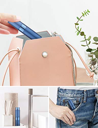 Lisapack 8ML Atomizer Perfume Spray Bottle for Travel, Empty Refillable Cologne Dispenser, Portable Sprayer (Blue)