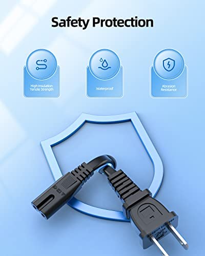 Replacement Charger Power Cord Fit for iRobot Roomba Integrated Home Base Charging Dock 600 800 900 Series, 675 690 960 614 650 890 880 and More Supply 2 Prong