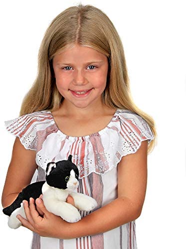 Bearington Lil' Domino Small Plush Stuffed Animal Black and White Tuxedo Cat, Kitten 8 inch