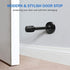 Door Stops 2 Pack, Brushed Satin Door Stopper Mute Solid Rigid Door Stop with No Odor Rubber Tip, 4 inch Heavy Duty Nickel Rubber Door Holder, Black Doorstops