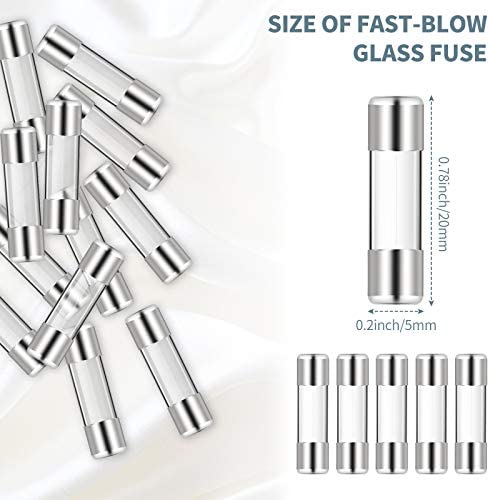 40 Pieces Replacement Fuses for Christmas Lights C9, C7 and G40 Fast-Blow Glass Fuse 5 Amp 110/ 125V TS-C7 Glass Fuses Fast Acting Cartridge Fuse Quick Blow Glass Tube Fuse 0.2 x 0.78 Inch (5 x 20 mm)