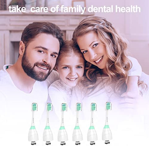 Replacement Toothbrush Heads Compatible with Philips Sonicare Screw-on E-Series Electric Rechargeable Toothbrush, Precision Clean Toothbrush Heads Refills, 6 Pack