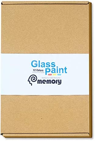 COLORFUL Stain Glass Paint Kit with 12 Colors, 3 Nylon Brushes, 1 Palette, Waterproof Acrylic Enamel Painting Set to Create Translucent Arts on Transparent Wine Glasses, Porcelain, Window and Ceramics