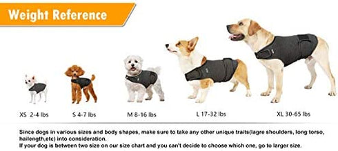 Apetian Anxiety Vest for Dogs Thunder Jacket Calming Shirts for Dogs Anxiety Jacket Dog Compression Vest Calming Wrap (A1-Dark Grey, Large)