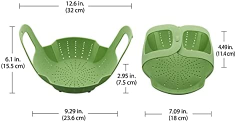 Instant Pot Official Silicone Steamer Basket, Compatible with 6-Quart and 8-Quart Cookers, Green