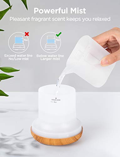 InnoGear Oil Diffuser, Super Quiet Essential Oil Diffuser Aromatherapy Diffuser Ultrasonic Humidifier with Sleep Mode, Waterless Auto-Off 8 Colors Light for Home Office Bedroom Room Baby, Yellow