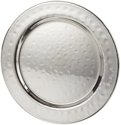 Elegance Hammered 4-Inch Stainless Steel Coasters, Set Of 4
