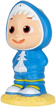 Cocomelon Official Bath Squirters, Featuring JJ Character Toy (4” Tall) and 2 Sharks (4” Wide), Bath Time Fun Playset - Character Toys for Babies, Toddlers, and Kids