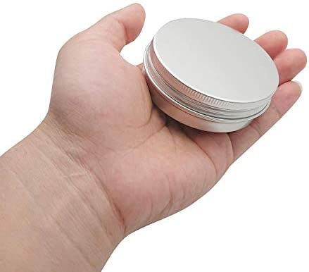 2 Ounce Aluminum Tin Jar Refillable Containers 60 ml Aluminum Screw Lid Round Tin Container Bottle for Cosmetic ,Lip Balm, Cream, 12 Pack.