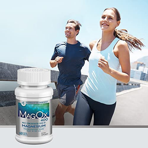 Mag-Ox Magnesium Supplement, Pharmaceutical Grade Magnesium Oxide, Most Concentrated Form of Magnesium, 483mg, 240 Tablets (2 Packs of 120 Tablets)