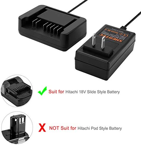 Shentec 18V Li-ion Battery Charger Compatible with Hitachi 18V 339782 BSL1830C BSL1815X BSL1815S BSL1830 330139 330557 Li-ion Slide Style Battery