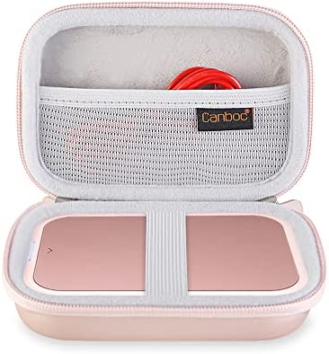 Canboc Hard Case for New Canon Ivy 2 Mini/Canon Ivy Mini/Canon Ivy CLIQ+2 CLIQ 2 CLIQ+ Photo Printer Mobile Wireless Bluetooth Instant Camera Printer, Mesh Bag fit Photo Paper and Cable, Rose Gold