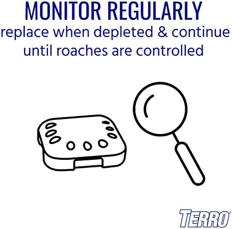 TERRO T500 Indoor Multi-Surface Roach Killing Bait Cockroach Killer - 6 Bait Stations