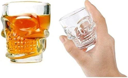 King International 1.5 Oz Shot Glass , Skull Face Heavy Base Shot Glass Set, Whiskey Shot Glass 6-Pack Perfect for Wine Tasting, Tequila, Shooter, Cocktail Pourer, Jigger-clear glass shot glasses-60ml