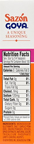 Goya Foods Sazon Seasoning without Annatto, 3.52 Ounce