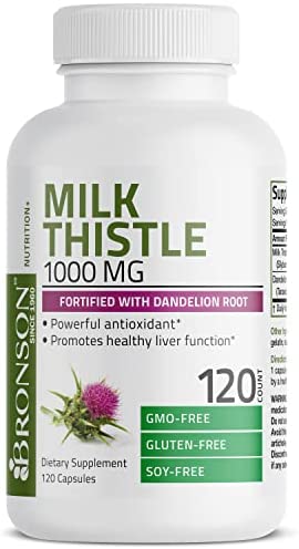 Milk Thistle 1000mg Silymarin Marianum & Dandelion Root Liver Health Support 120 Capsules