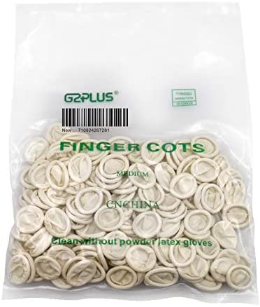 Disposable Latex Finger Cots Rubber, 140g(Approx 205PCS) Fingertips Protective Finger Art Latex Tissue Finger Cot (White)