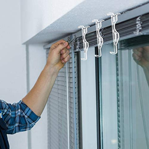 Jetec Valance Clips 2.5 Inch Blind Valance Clips Hidden Window Valance Clips Clear Plastic Valance Retainer Clips for Home Window Blinds (20)