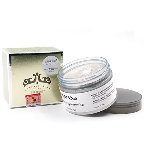 Temporary Hair Color Wax, White Hair Dye Natural Instant Hairstyle Cream or Hairstyle Wax for Women & Men Party, Cosplay, Date (White)