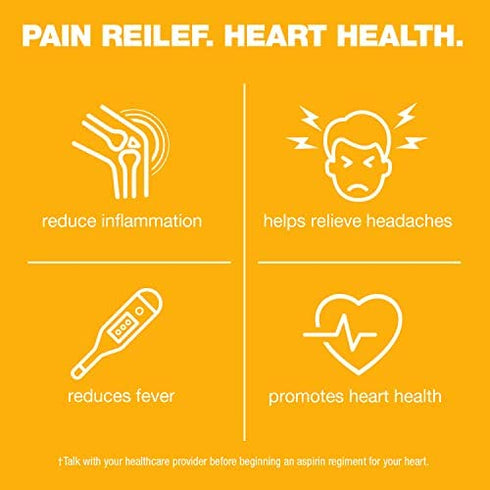 GenCare - Aspirin Pain Reliever (NSAID) 81 mg (500 Coated Tablets) Adult Low Dose | Safe Pain Relief Enteric Coated Aspirin Pills | Muscle Pain & Menstrual Pain Relief | Generic Bayer