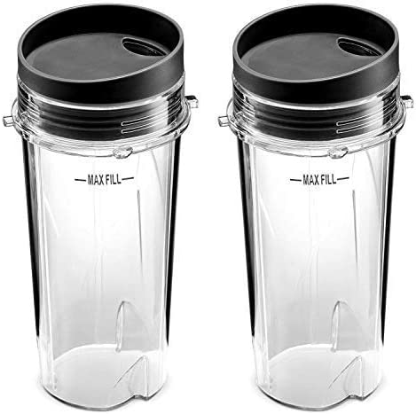 Blend Pro 16 Oz Cup Single Serve compatible With Nutri Ninja 16 Oz Cups BL770 BL780 BL660 Blender (2-Pack)