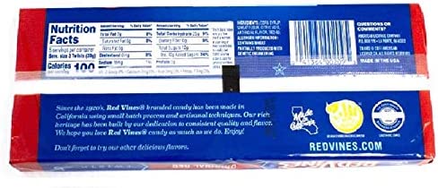 Red Vines Licorice, Original Red Flavor, 5oz Tray, Soft & Chewy Candy Twists