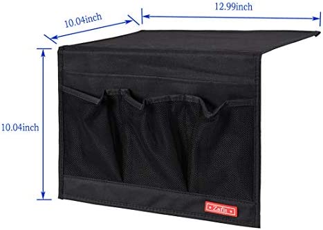 Zafit Bedside Storage Organizer, Table Cabinet Storage Organizer Bedside Organizer Caddy for Remotes Phone Glasses (Classic 4 Pockets-Black)