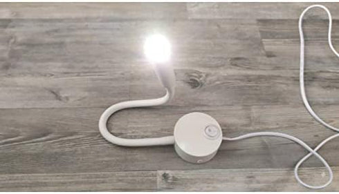 LEDSONLINE White Reading Lamps LED Wall Mounted Study Reading Light for Bed Headboard Gooseneck US Plug Corded-Electric Sconce Lamp Spot LED AC85-265V ( 6000K White)