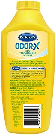 Dr. Scholl's Odor-x Sweat Absorbing Foot Powder, 7 Ounce (Pack of 1)