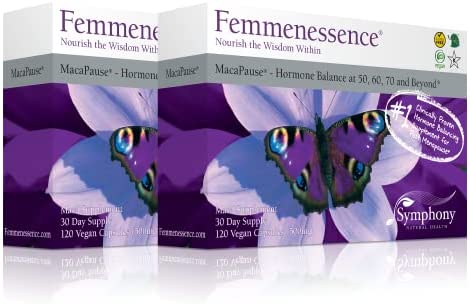 Femmenessence MacaPause – Clinically Proven for Post Menopause, Natural Hormone Balance Supplements for Women, Bone and Heart Health, Symptom Relief, 240 Gelatinized Maca Vegan Capsules, 60-Day Supply