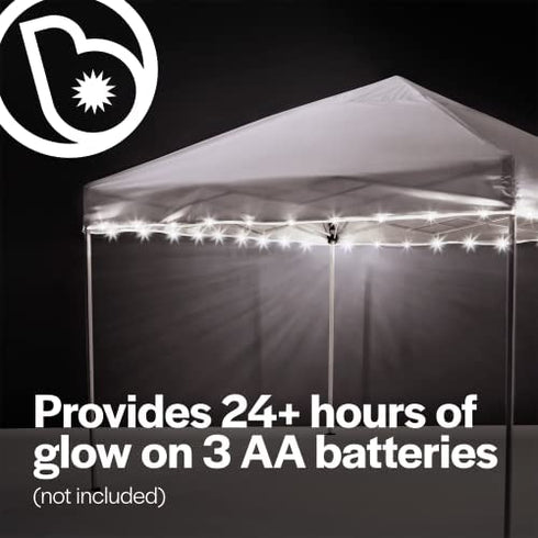 CanopyBrightz LED Canopy Lights, White - Outdoor Canopy Tent Lights for 10'x10' Tents - Instant Pop Up Canopy Lights - Tailgate Tent Light - 40-Foot LED Light for Camping Tailgating Trade Shows & More