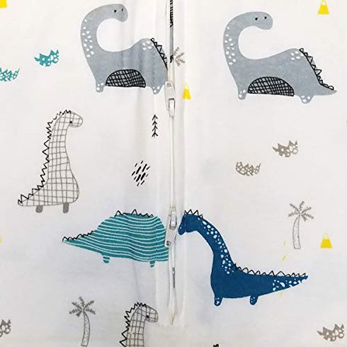 Baby Dinosaur Swaddle Cotton Split Sleeping Bag Swaddle Wearable Blanket for Boys and Girls, 4 Season, 6-12 Months (Blue Dinosaur)