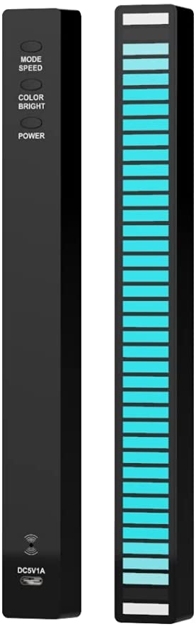 Voice Control Wireless Stereo Music Spectrum LED Light Audio Level Indicator Pickup Rhythm for Car Player Atmosphere Bedroom Ambient Lighting (40 LED Black)