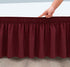 Biscaynebay Wrap Around Bed Skirts for King & Cal King Beds 15 Inches Drop, Burgundy Elastic Dust Ruffles Easy Fit Wrinkle & Fade Resistant Silky Luxurious Fabric Solid Machine Washable