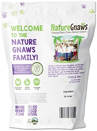 Nature Gnaws Elk Antlers for Large Dogs - Premium Natural USA Antler - Long Lasting Dog Bones for Aggressive Chewers - Mix of Split and Whole - 5-8 Inch
