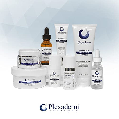 Plexaderm 15 mL Night Time Collagen Serum for Firmer, Fuller, more Youthful Looking Skin, Anti-Aging Collagen & Peptide Serum, Best Collagen Serum for Women & Men, Paraben-Free, Developed in the USA