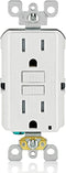 Leviton GFTR1-W Self-Test SmartlockPro Slim GFCI Tamper-Resistant Receptacle with LED Indicator, Wallplate Included, 15-Amp, White, 1-Pack