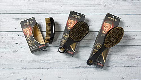 RED by KISS 360 Power Wave X Bow Wow Curved Wave Boar Brush 100% Natural Medium Soft Bristles