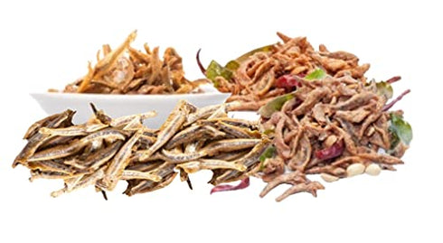 Dried Anchovy Headless Deep-frying as Snack or add flavor to soups, side dish Product of Thailand 3.5 Oz.(100)
