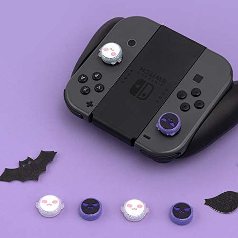 GeekShare 4PCS Cute Ghost Halloween Thumb Grip Caps,Soft Silicone Joystick Cover Compatible with Nintendo Switch / OLED / Switch Lite